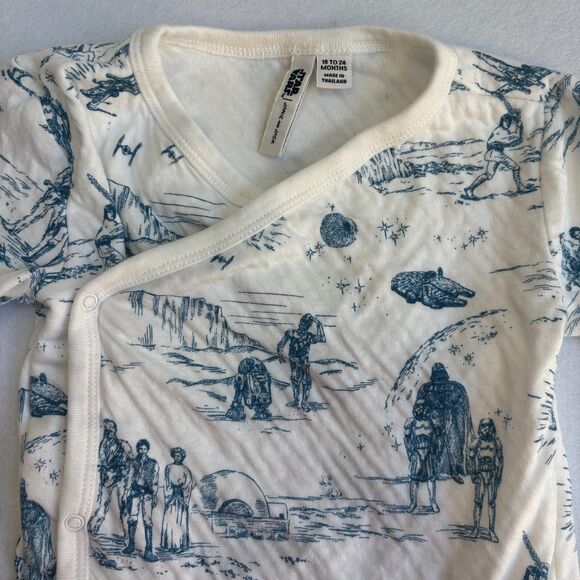 Janie and Jack STAR WARS Baby Toile Wrap Matching Set 12-18 White Luke Leia C3PO - Picture 4 of 7